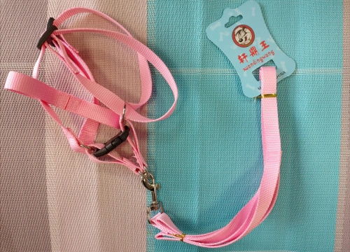 Шлейка с поводком EV-62 однотонная цветная 1,5см*1шт