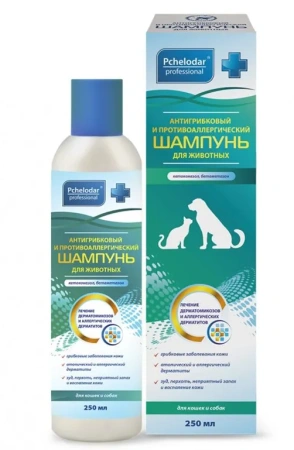 "Пчелодар" шампунь антигрибковый и противоаллергический для животных 250мл арт.1102