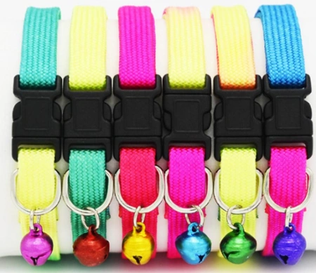 Ошейник EV-011 радуга с колокольчиком 1,5см*12шт (цена за 1 штуку)