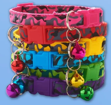 Ошейник EV-014 камуфляж с колокольчиком 1,5см*12шт (цена за 1 штуку)