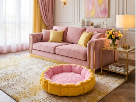 121 Лежанка-трансформер круглая средняя мех 82*82см