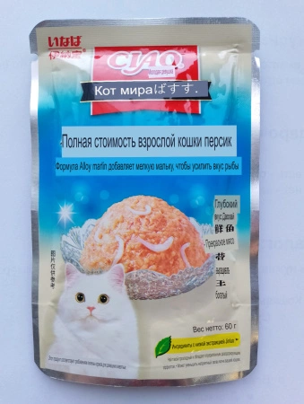 Inaba Ciao пауч для кошек №2 мальки тунца с куриной грудкой 60гр.