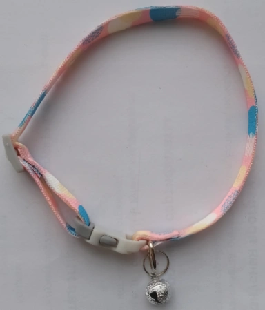 Ошейник EV-002 цветной шёлк с колокольчиком 1*31см 