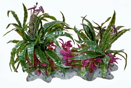 99152 Грот для аквариума с растениями 21*18см