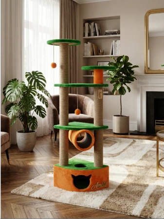 075 Домик угловой большой с туннелем 50*35*165см