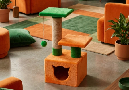 064 Домик с 2 лежанками квадратный 35*35*72см