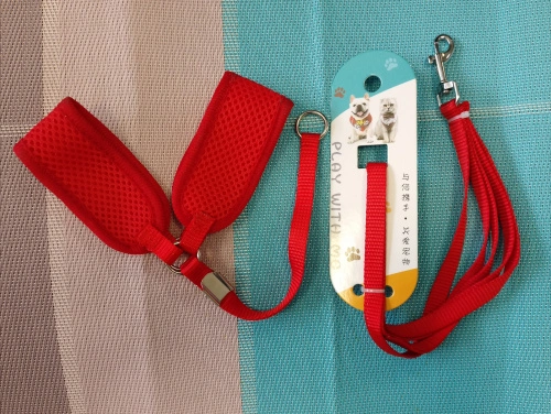 Шлейка с поводком EV-66 сетка однотонная цветная 1см*1шт