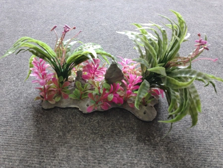 99152 Грот для аквариума с растениями 21*18см