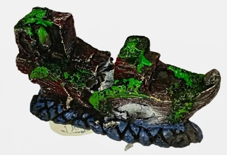 6026 Грот для аквариума корабль без мачты 13*7см