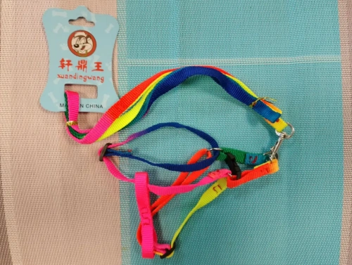 Шлейка с поводком EV-67 Радуга 1см*1шт