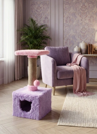 061 Домик с лежанкой крадратный 35*35*72см