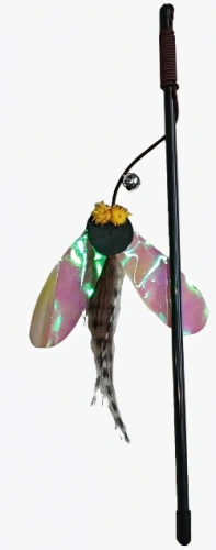 3082 Удочка-дразнилка для кошек "Муха ЦЦ" 29см