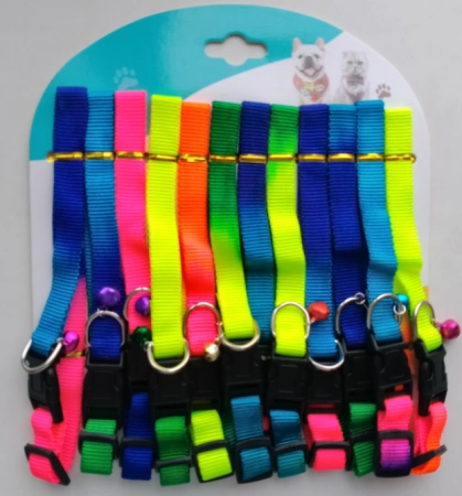 Ошейник EV-011 радуга с колокольчиком 1,5см*12шт (цена за 1 штуку)