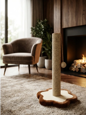 617 Столбик джутовый "Цветочек двухцветный" 50см