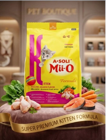 А-Soli Mii-O для котят Премиум домашняя птица, лосось 0,4кг