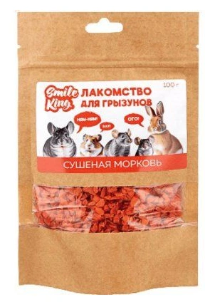 Smile King лакомство для грызунов сушеная морковь 100гр м/уп
