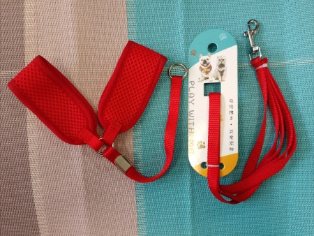 Шлейка с поводком EV-66 сетка однотонная цветная 1см*1шт