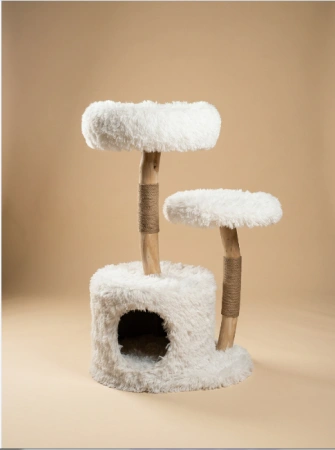 Когтеточка домик для кошек люкс из фруктового дерева 84*49*39см