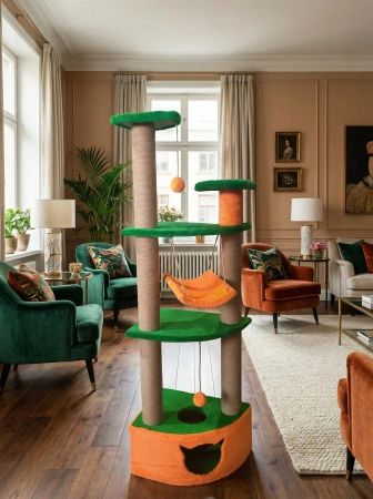 285 Домик угловой большой с качелей 50*35*165см