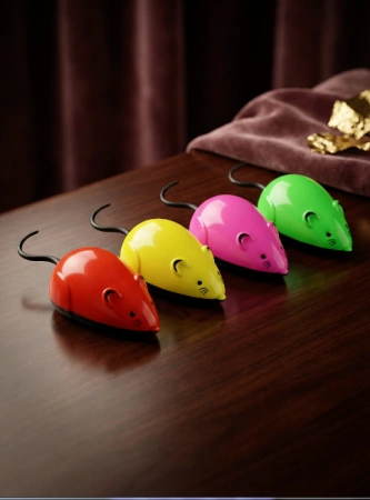 3098 Игрушка для кошек мышь на колесиках пластик 8,5см*1шт