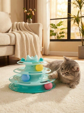 Игрушка Cat ТРЭК 3х ярусный зелёный 8,7см* 1шт