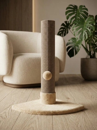 606 Столб угловой толстый джутовый мех 60см