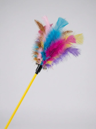 3083 Дразнилка для кошек с пером и колокольчиком 58см*1шт