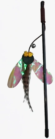 3082 Удочка-дразнилка для кошек "Муха ЦЦ" 29см