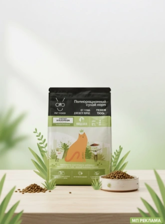 Онто корм для кошек всех пород индейка 1,5кг