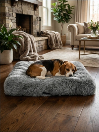 6/7 Лежанка для собак меховая ЛЮКС 85*55см