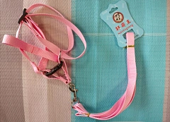 Шлейка с поводком EV-62 однотонная цветная 1,5см*1шт