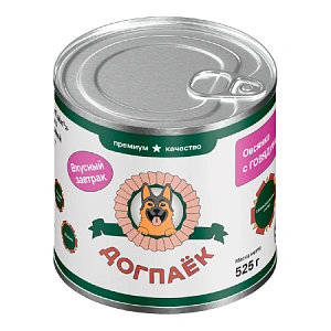 ДогПаёк д/собак Вкусный завтрак овсянка с говядиной 525гр