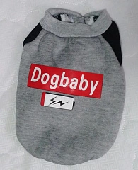 2029 Толстовка  "Dog baby" красная, серая размер S