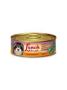 "Lunch for pets" для молодых хорьков 100гр.нежная индейка паштет крышка/ключ